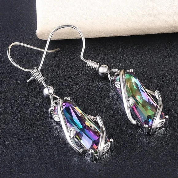 Colorful Crystal Clear Delicate Silver Plated Colorful  \